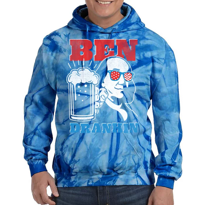 Ben Drankin Beer Mug Ben Franklin Patriotic Gift Tie Dye Hoodie