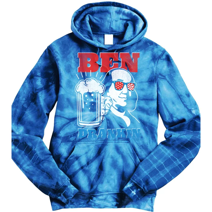 Ben Drankin Beer Mug Ben Franklin Patriotic Gift Tie Dye Hoodie