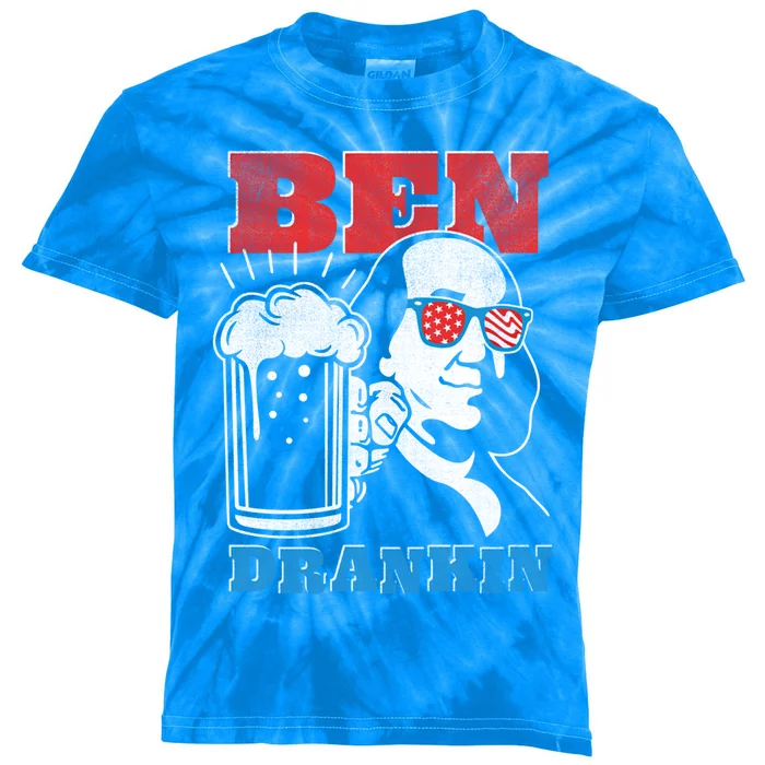 Ben Drankin Beer Mug Ben Franklin Patriotic Gift Kids Tie-Dye T-Shirt