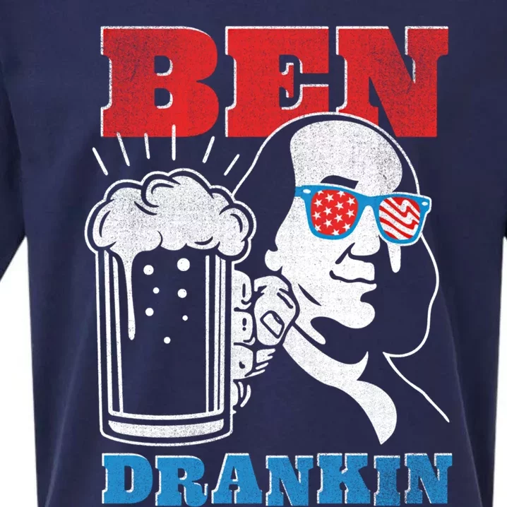 Ben Drankin Beer Mug Ben Franklin Patriotic Gift Sueded Cloud Jersey T-Shirt