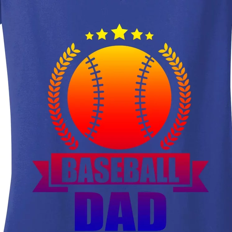 Baseball Dad Baseball Meaningful Gift Women's V-Neck T-Shirt