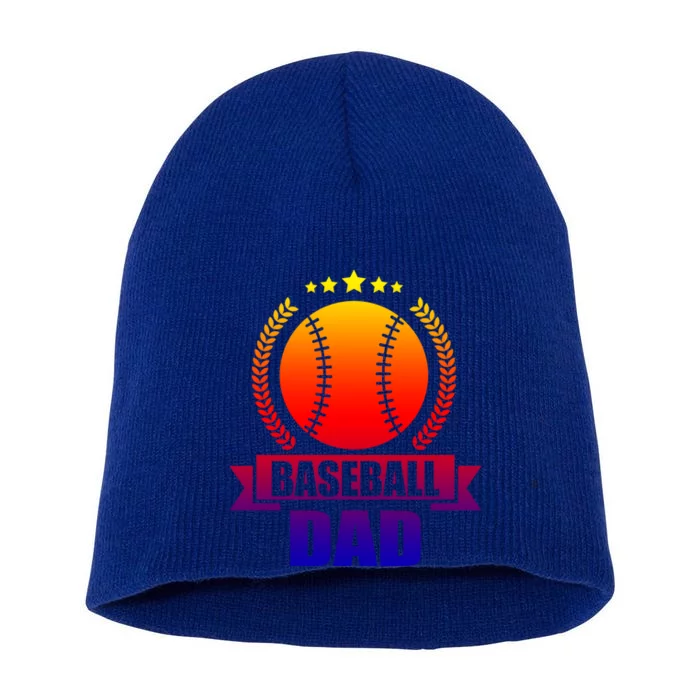 Baseball Dad Baseball Meaningful Gift Short Acrylic Beanie