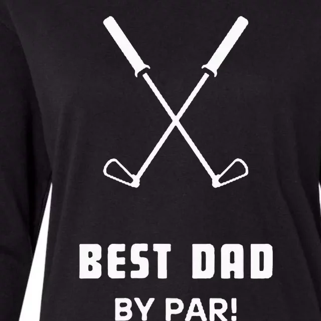 BEST DAD BY PAR FATHERS DAY FUNNY SIMPLE GOLFER HUSBAND Womens Cotton Relaxed Long Sleeve T-Shirt