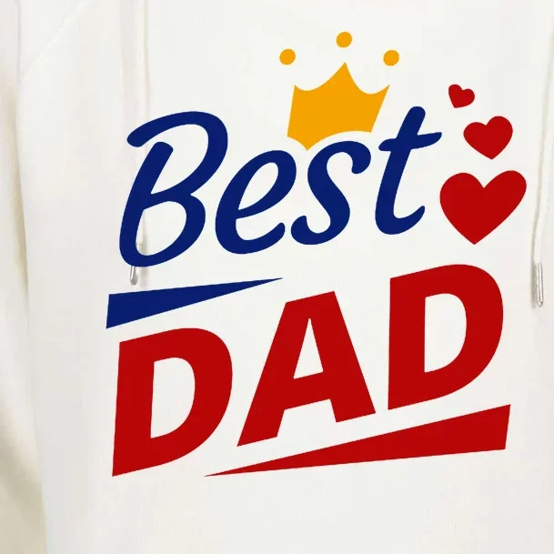 Best Dad Crown Father's Day Gift Womens Funnel Neck Pullover Hood