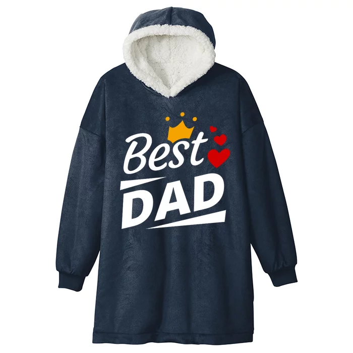 Best Dad Crown Father's Day Gift Hooded Wearable Blanket