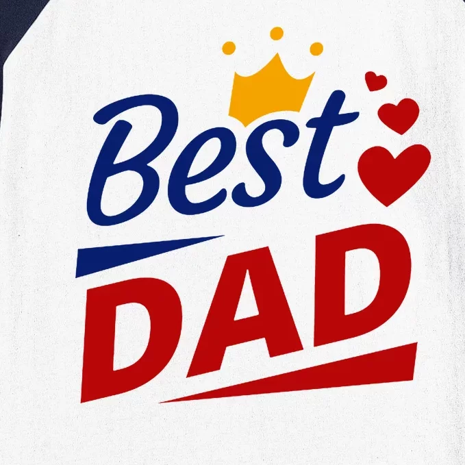 Best Dad Crown Father's Day Gift Baseball Sleeve Shirt