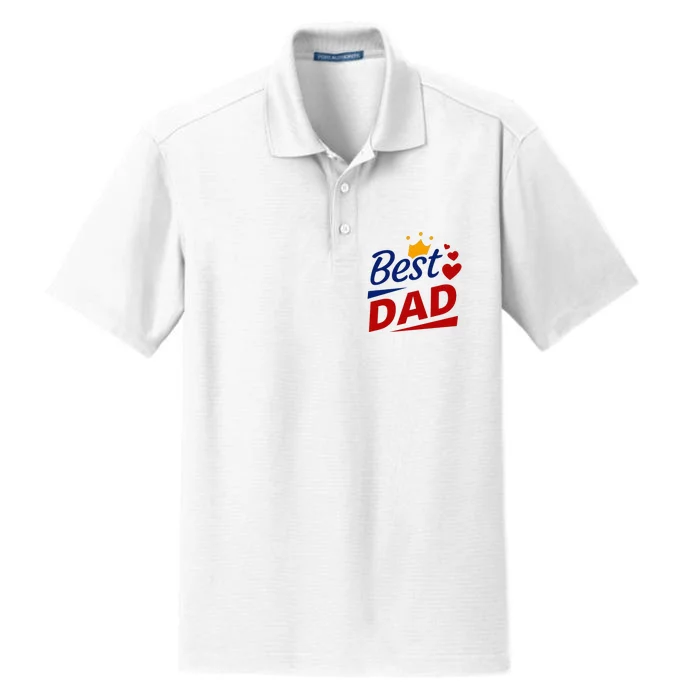 Best Dad Crown Father's Day Gift Dry Zone Grid Performance Polo