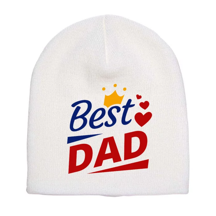 Best Dad Crown Father's Day Gift Short Acrylic Beanie