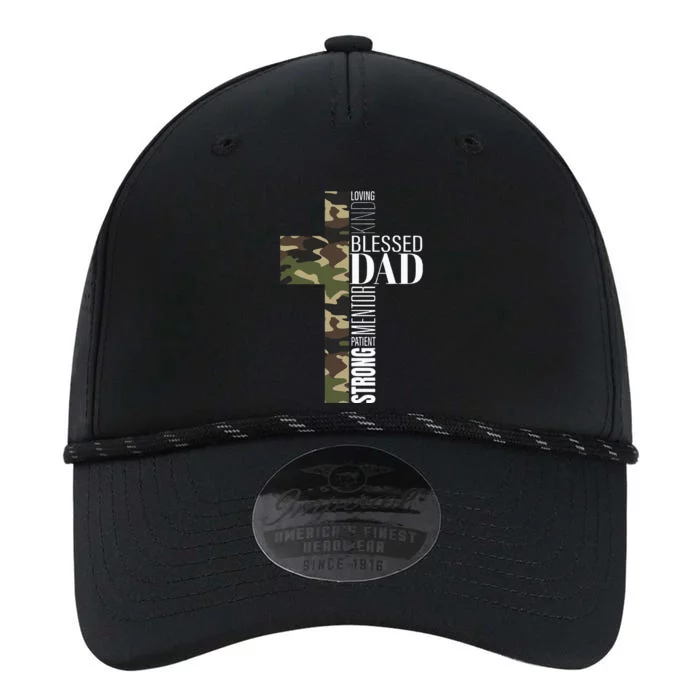 Blessed Dad Cross Fathers Day Christian Religious Men Camo Performance The Dyno Cap