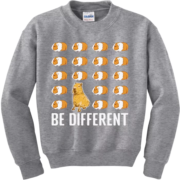 Be different Capybaras Funny Capibara Rodent Capybara Kids Sweatshirt