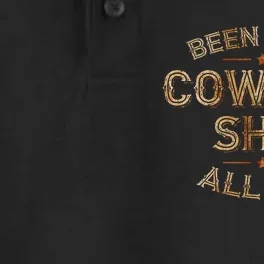 Been Doin Cowboy Shit Distressed Western Retro Style Dry Zone Grid Performance Polo