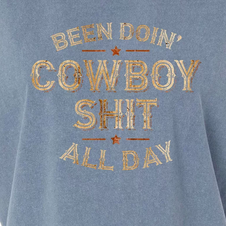 Been Doin Cowboy Shit Distressed Western Retro Style Garment-Dyed Women's Muscle Tee