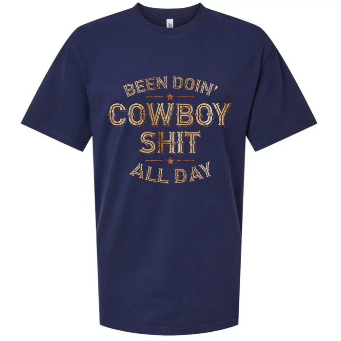 Been Doin Cowboy Shit Distressed Western Retro Style Sueded Cloud Jersey T-Shirt