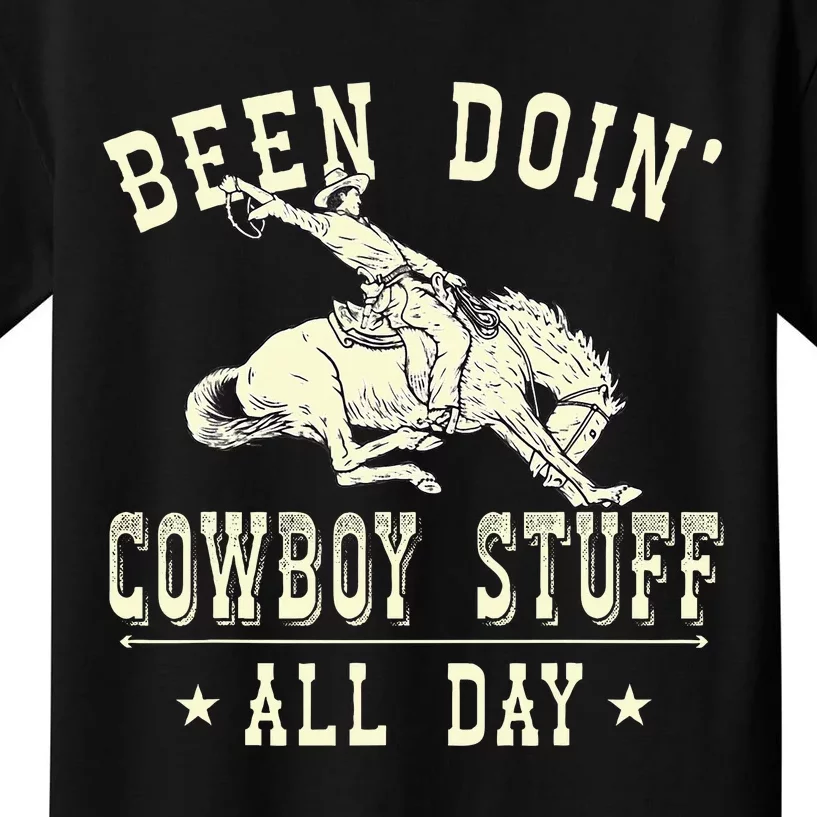 Been Doing Cowboy Stuff Funny Rodeo Cowboy Kids T-Shirt