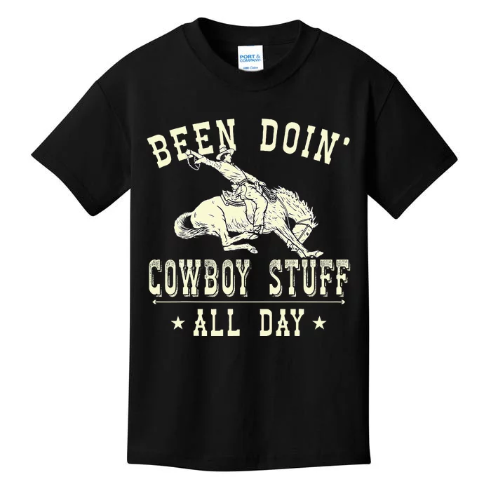 Been Doing Cowboy Stuff Funny Rodeo Cowboy Kids T-Shirt