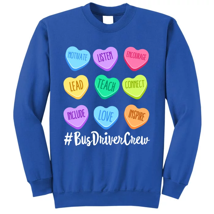 Bus Driver Crew Teacher Valentine's Day Pastel Candy Heart Great Gift Sweatshirt