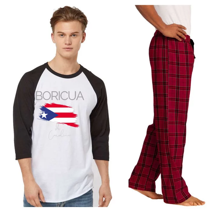 Boricua De Carolina Puerto Rico Carolina Flag Raglan Sleeve Pajama Set