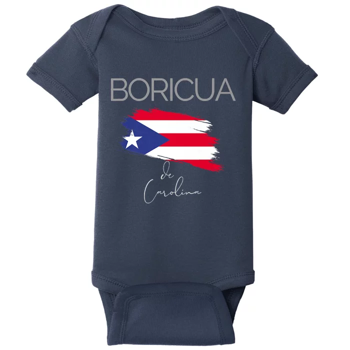 Boricua De Carolina Puerto Rico Carolina Flag Baby Bodysuit