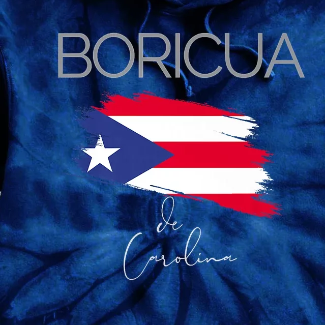 Boricua De Carolina Puerto Rico Carolina Flag Tie Dye Hoodie