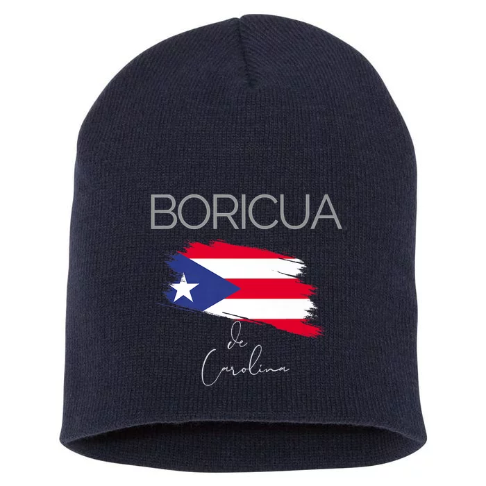 Boricua De Carolina Puerto Rico Carolina Flag Short Acrylic Beanie