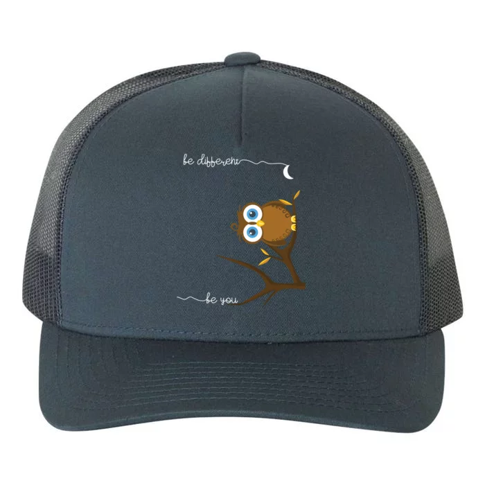 Be Different Cute Owl Bird Owl Saying Be Different Yupoong Adult 5-Panel Trucker Hat