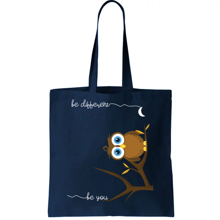 Be Different Cute Owl Bird Owl Saying Be Different Tote Bag