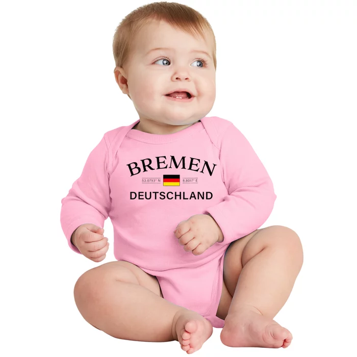 Bremen Deutschland Coordinates German Baby Long Sleeve Bodysuit