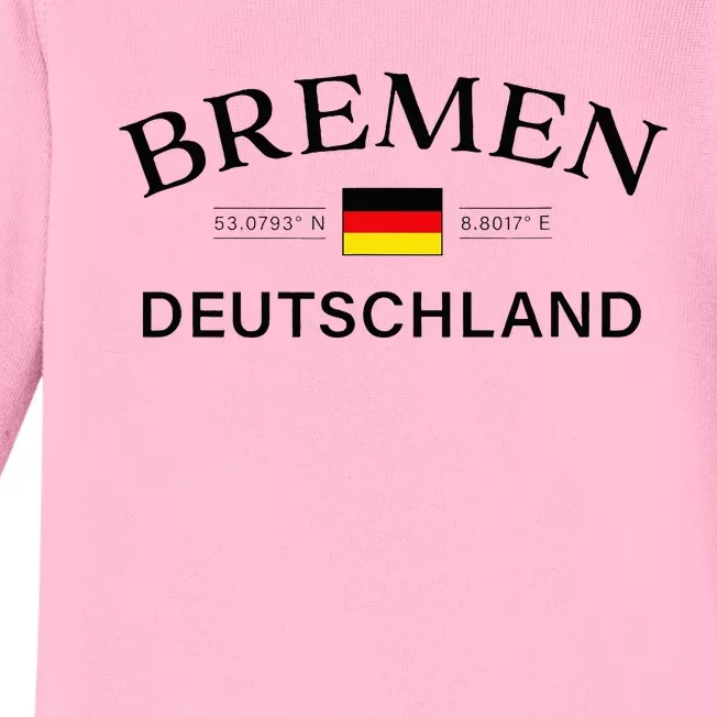 Bremen Deutschland Coordinates German Baby Long Sleeve Bodysuit