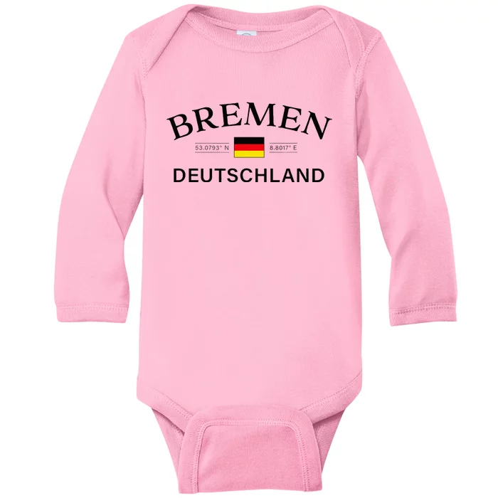 Bremen Deutschland Coordinates German Baby Long Sleeve Bodysuit