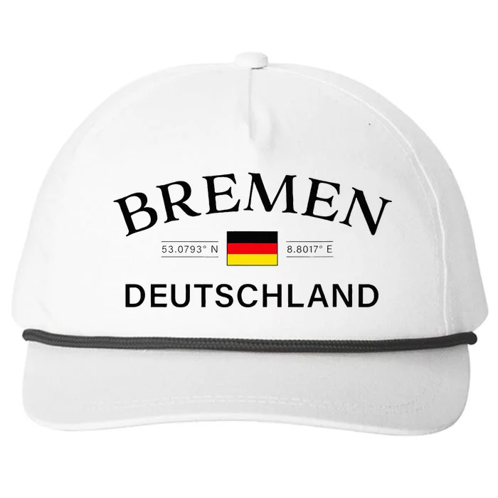 Bremen Deutschland Coordinates German Snapback Five-Panel Rope Hat