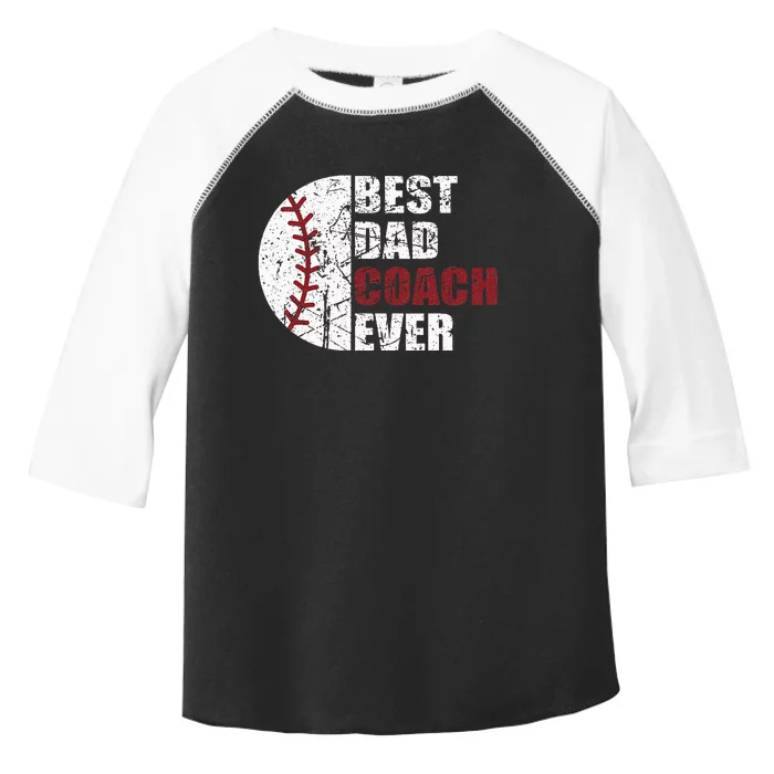 Best Dad Coach Ever Baseball Fathers Day Baseball Dad Coach Toddler Fine Jersey T-Shirt