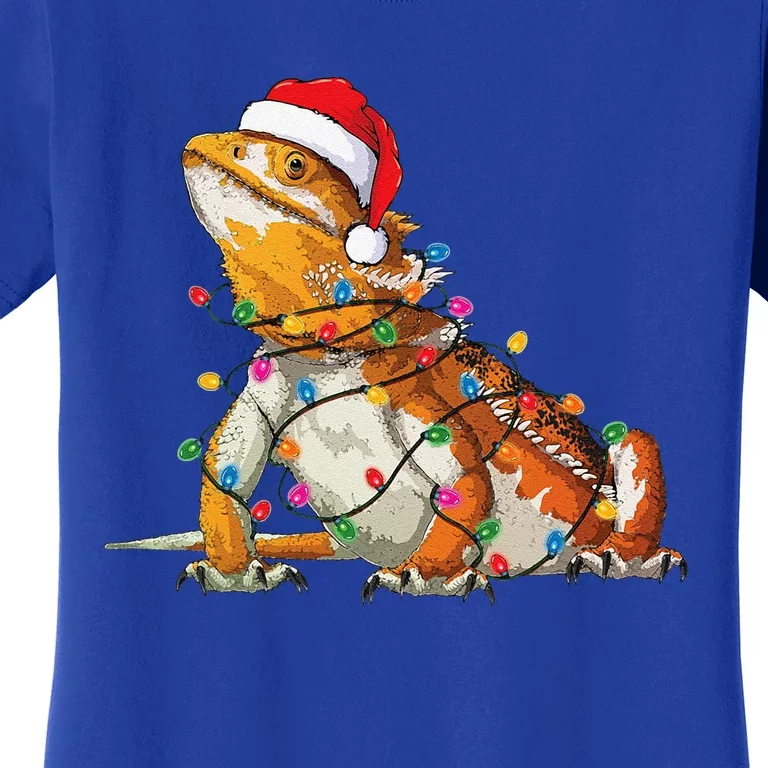 Bearded Dragon Christmas Lights Bearded Dragon Lover Xmas Women's T-Shirt