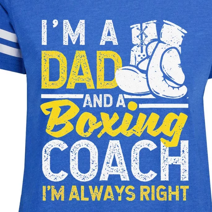 Boxer Daddy Coaches Fathers Day I'm A Dad And A Boxing Coach Enza Ladies Jersey Football T-Shirt