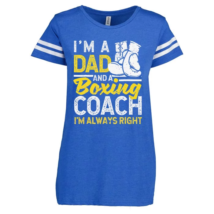 Boxer Daddy Coaches Fathers Day I'm A Dad And A Boxing Coach Enza Ladies Jersey Football T-Shirt