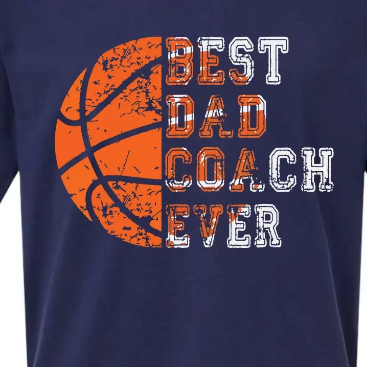 Best Dad Coach Ever Fathers Day Basketball Player Fan Papa Sueded Cloud Jersey T-Shirt