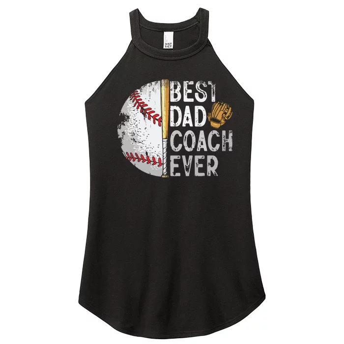 Best Dad Coach Ever Funny Baseball Tee For Sport Lovers Fan Women’s Perfect Tri Rocker Tank