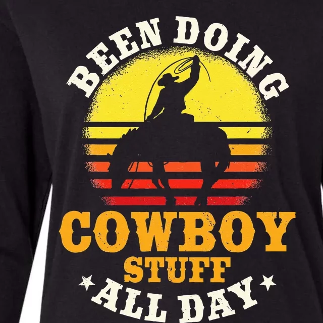 Been Doing Cow Stuff All Day Cow Farm Rancher Ranch Womens Cotton Relaxed Long Sleeve T-Shirt