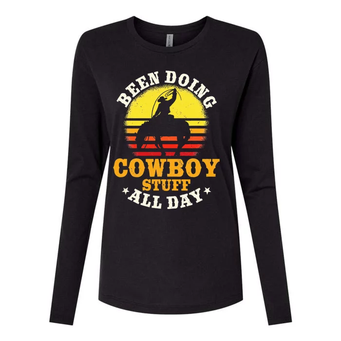 Been Doing Cow Stuff All Day Cow Farm Rancher Ranch Womens Cotton Relaxed Long Sleeve T-Shirt