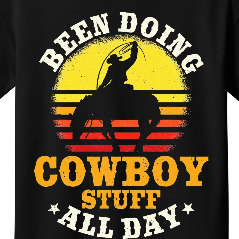 Been Doing Cow Stuff All Day Cow Farm Rancher Ranch Kids T-Shirt