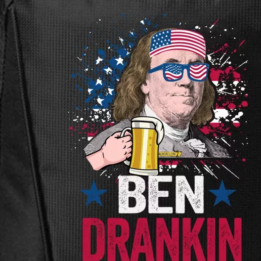 Ben Drankin Costume Happy Independence Day Beer And Usa Flag Gift City Backpack