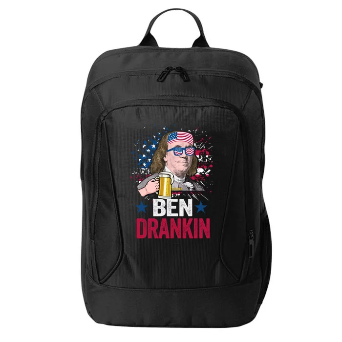 Ben Drankin Costume Happy Independence Day Beer And Usa Flag Gift City Backpack