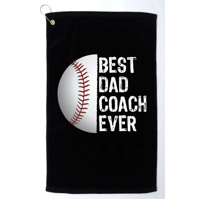 Best Dad Coach Ever Funny Baseball Tee For Sport Lovers Platinum Collection Golf Towel