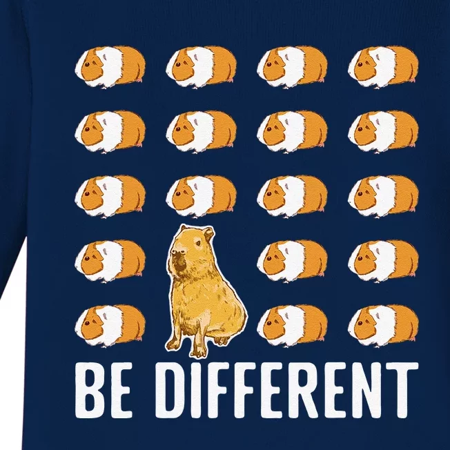 Be Different Capybaras Funny Rodent Capybara Baby Long Sleeve Bodysuit