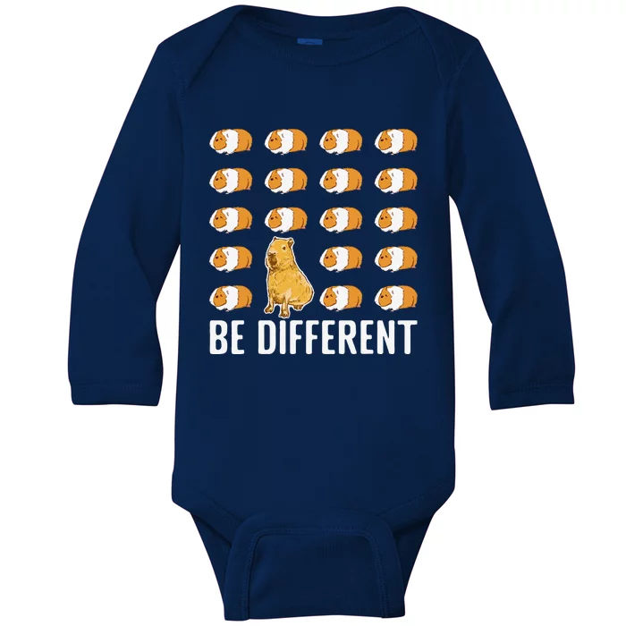 Be Different Capybaras Funny Rodent Capybara Baby Long Sleeve Bodysuit