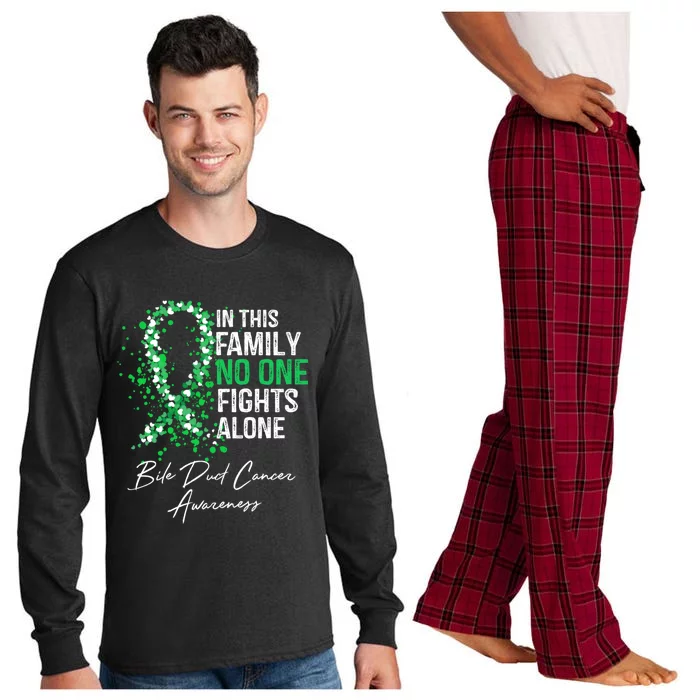 Bile Duct Cancer Awareness This Family No One Fights Alone Gift Long Sleeve Pajama Set