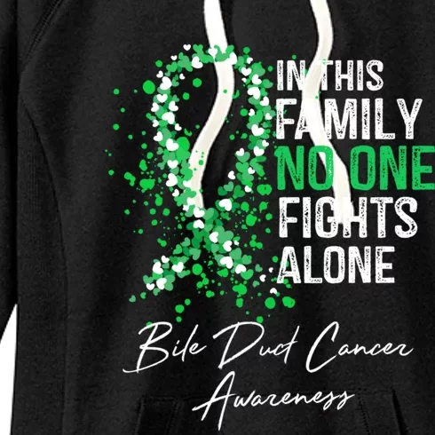 Bile Duct Cancer Awareness This Family No One Fights Alone Gift Women's Fleece Hoodie