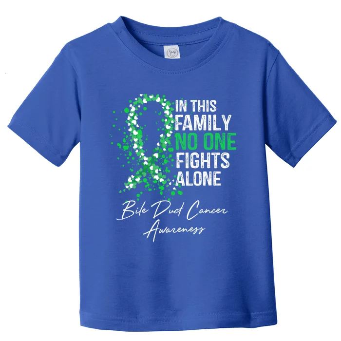 Bile Duct Cancer Awareness This Family No One Fights Alone Gift Toddler T-Shirt