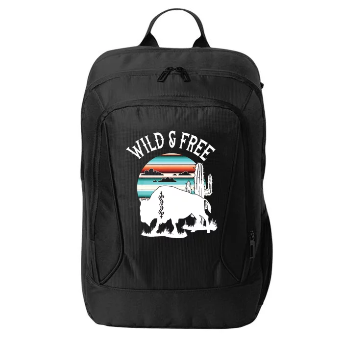 Bison Desert Cactus Serape Wild And Free Western Turquoise City Backpack