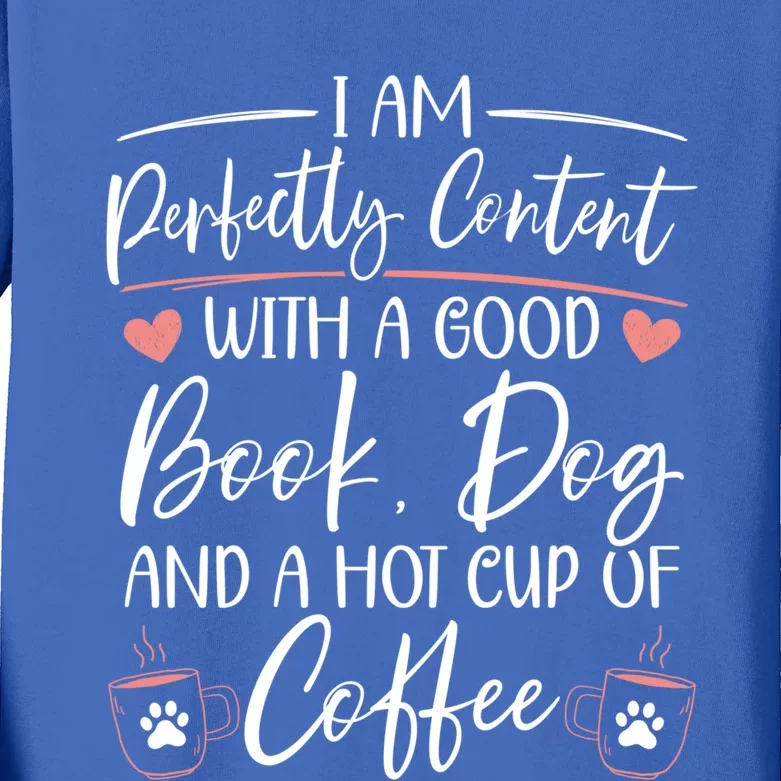 Books Dogs Coffee Bookworm Reading Gift Kids Long Sleeve Shirt