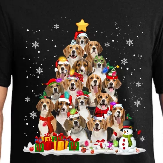 Beagle Dog Christmas Tree Santa Xmas Merry Dogmas Cute Gift Pajama Set